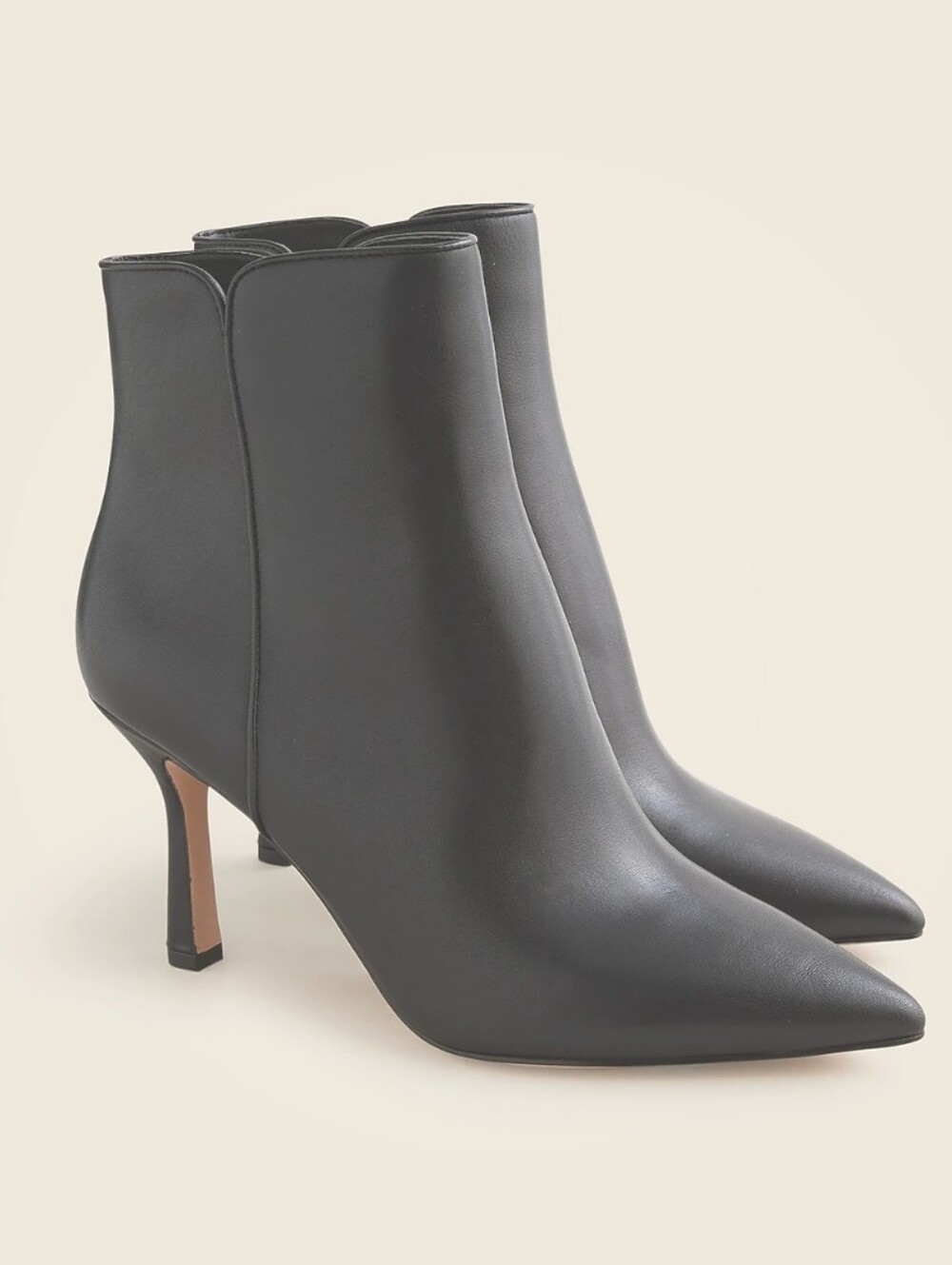 J. Crew Pointed Toe Ankle Boots in leather - black